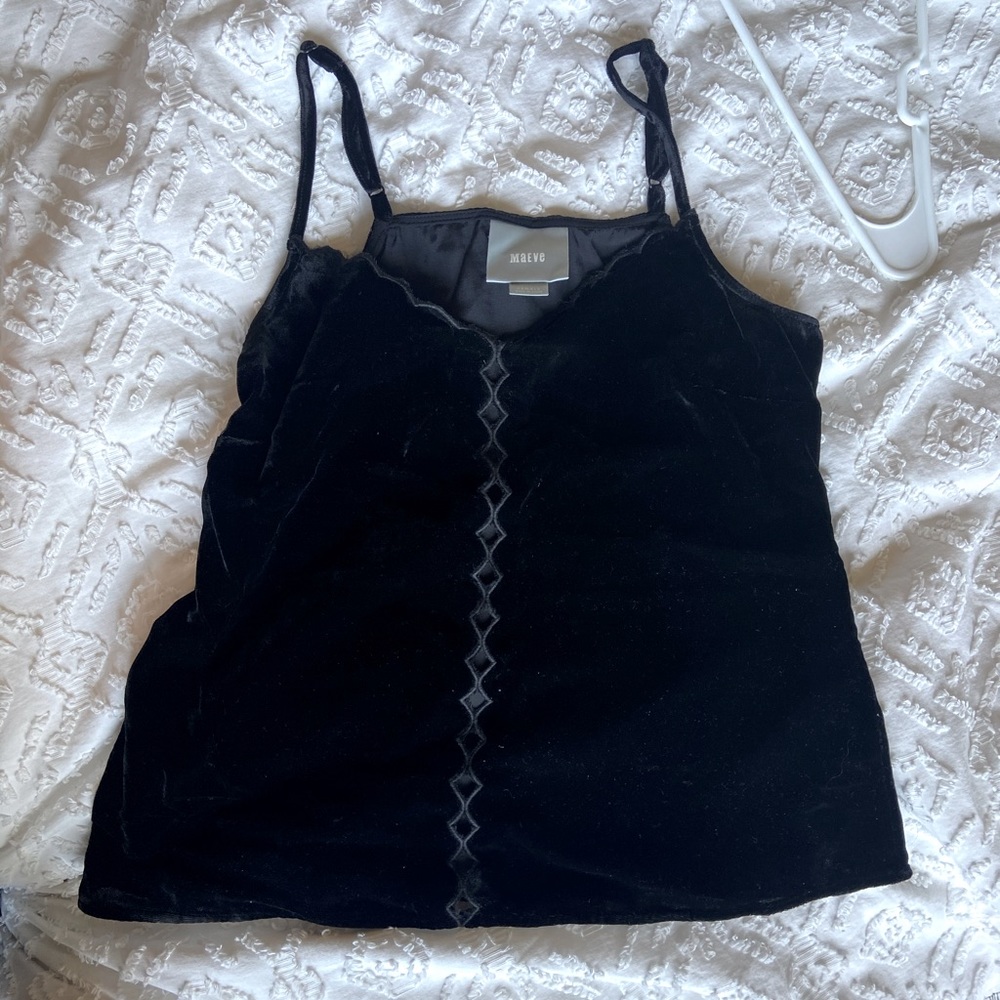 Anthropologie velvet cami top xs